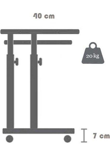 Yükseklik Ayarlı ve Klavyelikli Laptop Sehpası ve Çalışma Masası - Atlantik Çam (Tekerli) Oval Kenar fırsatları