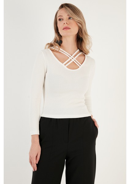 Slim Fit Yaka Detaylı Bluz Bayan Bluz 5865583 fiyatları
