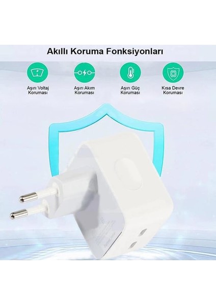 35W Çift usb-C Girişli Ios Android Uyumlu Hızlı Şarj Adaptör Başlık
