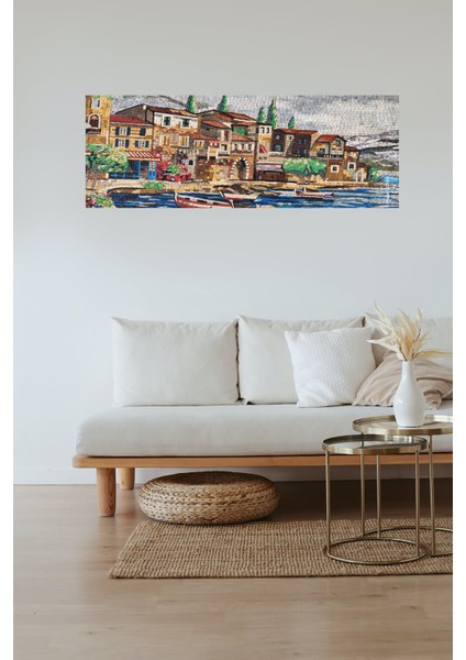 Mozaık Gemi Deniz Manzaralı Mermer Tablosu modelleri