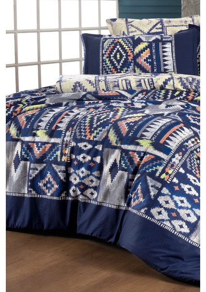 Gilya Mavi King Size (Battal Boy) %100 Pamuk Poplin Yıkamalı Çift Taraflı Kullanılabilir Nevresim Takımı fiyatları