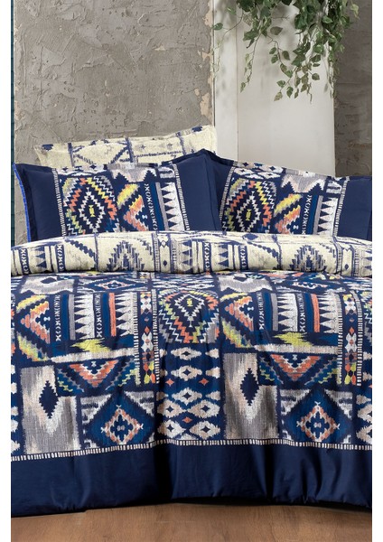 Gilya Mavi King Size (Battal Boy) %100 Pamuk Poplin Yıkamalı Çift Taraflı Kullanılabilir Nevresim Takımı modelleri