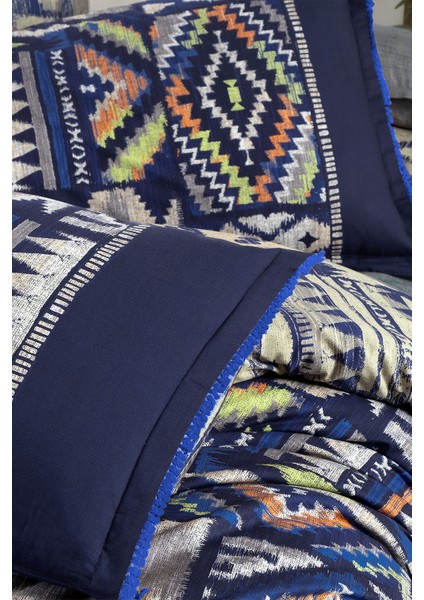 Gilya Mavi King Size (Battal Boy) %100 Pamuk Poplin Yıkamalı Çift Taraflı Kullanılabilir Nevresim Takımı indirimleri