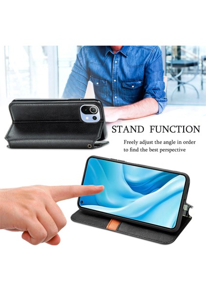 Xiaomi 11 Lite Cüzdan Kılıfı ile Uyumlu, Kart Tutuculu, Pu Deri Flip Kickstand Kapak (Yurt Dışından) modelleri