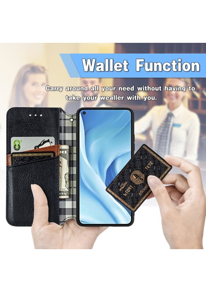 Xiaomi 11 Lite Cüzdan Kılıfı ile Uyumlu, Kart Tutuculu, Pu Deri Flip Kickstand Kapak (Yurt Dışından) fırsatları