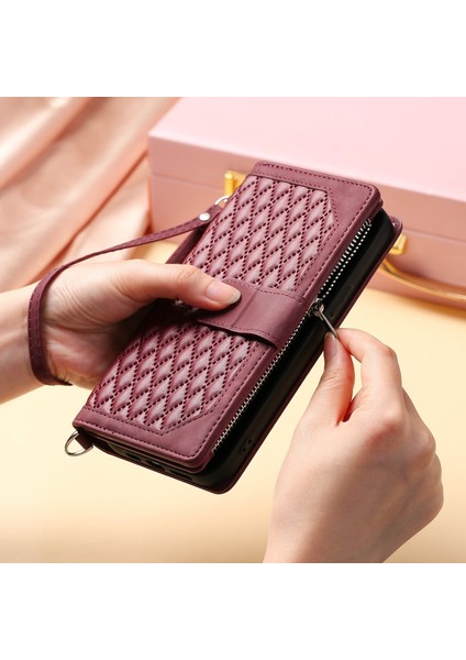 Samsung Galaxy A71 4g Için Kılıf Kart Tutuculu Cüzdan Kılıf Bilek Askılı Pu Deri Fermuarlı Çanta Kapağı (Yurt Dışından) fiyatları