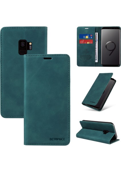 Samsung Galaxy S9 Cüzdan Derisi ile Uyumlu-Rfıd Engellemeli Kart Sahipleri-Tpu Kapaklı Kapak (Yurt Dışından)