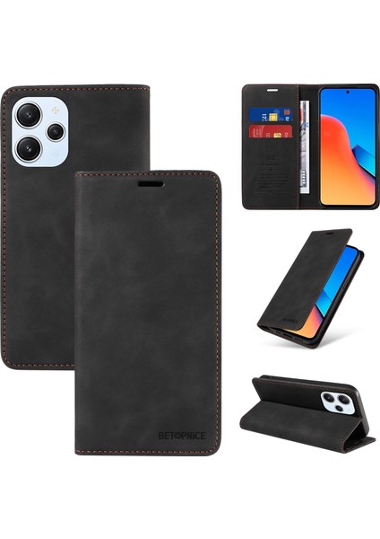 Xiaomi Redmi 12 4g Cüzdan Derisi ile Uyumlu-Rfıd Engellemeli Kart Sahipleri-Tpu Kapaklı Kapak (Yurt Dışından)