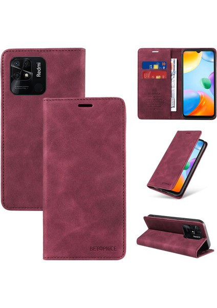Xiaomi Redmi 10C Cüzdan Derisi ile Uyumlu-Rfıd Engellemeli Kart Sahipleri-Tpu Kapaklı Kapak (Yurt Dışından)