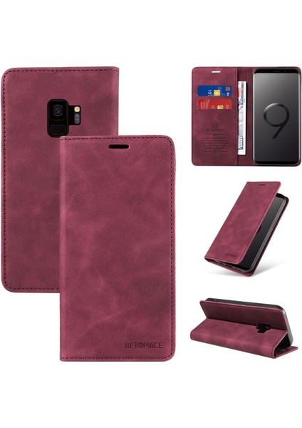Samsung Galaxy S9 Cüzdan Derisi ile Uyumlu-Rfıd Engellemeli Kart Sahipleri-Tpu Kapaklı Kapak (Yurt Dışından)
