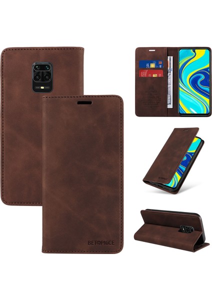 Xiaomi Redmi Note 9 Pro/9s Cüzdan Derisi ile Uyumlu-Rfıd Engellemeli Kart Sahipleri-Tpu Kapaklı Kapak (Yurt Dışından)