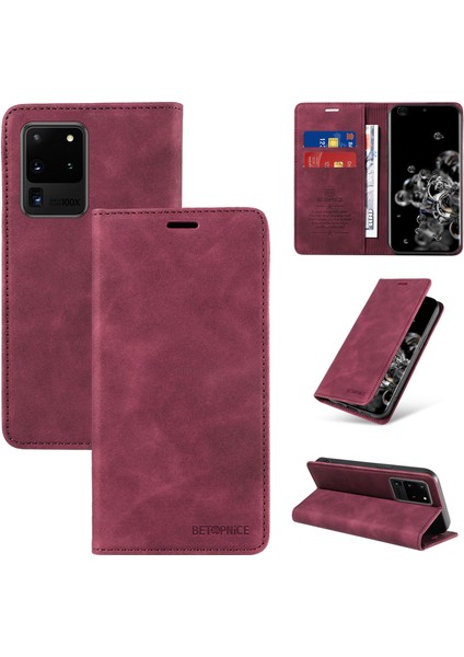Samsung Galaxy S20 Ultra Cüzdan Derisi ile Uyumlu-Rfıd Engellemeli Kart Sahipleri-Tpu Kapaklı Kapak (Yurt Dışından)