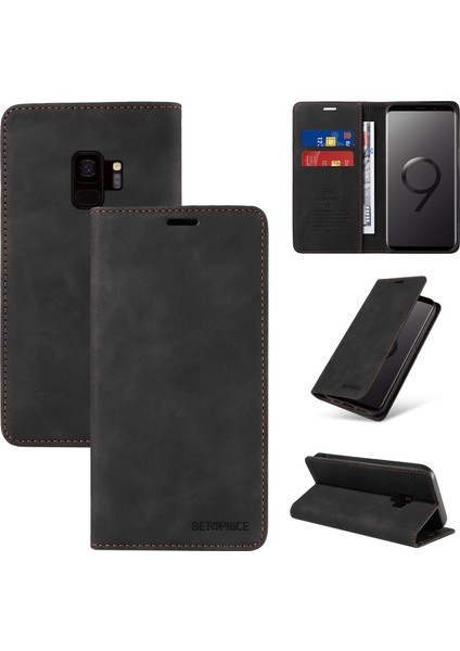 Samsung Galaxy S9 Cüzdan Derisi ile Uyumlu-Rfıd Engellemeli Kart Sahipleri-Tpu Kapaklı Kapak (Yurt Dışından)