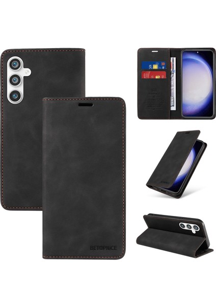 Samsung Galaxy S23 Fe Cüzdan Derisi ile Uyumlu-Rfıd Engellemeli Kart Sahipleri-Tpu Kapaklı Kapak (Yurt Dışından)