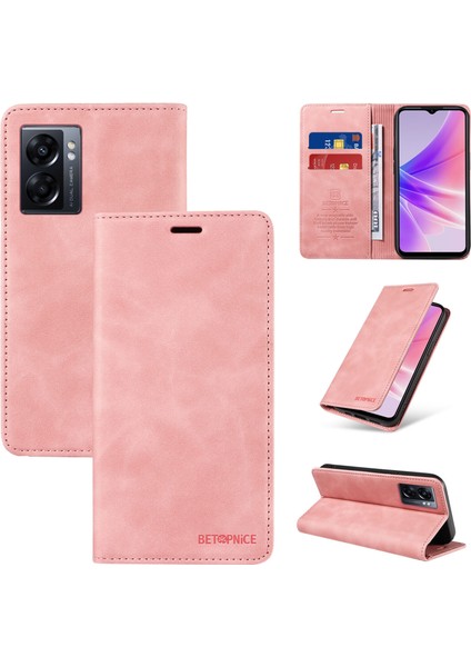 Oppo A57 4G/A57S/A77S Cüzdan Derisi ile Uyumlu-Rfıd Engellemeli Kart Sahipleri-Tpu Kapaklı Kapak (Yurt Dışından)