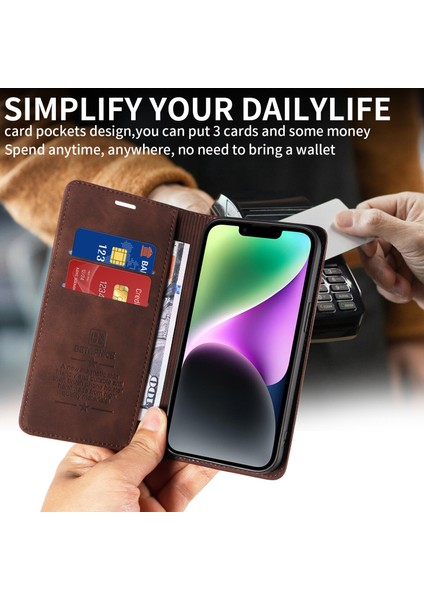 iPhone 15 Pro Max Cüzdan Derisi ile Uyumlu-Rfıd Engellemeli Kart Sahipleri-Tpu Kapaklı Kapak (Yurt Dışından)
