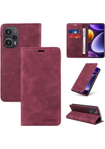 Xiaomi Poco F5 Cüzdan Derisi ile Uyumlu-Rfıd Engellemeli Kart Sahipleri-Tpu Kapaklı Kapak (Yurt Dışından)