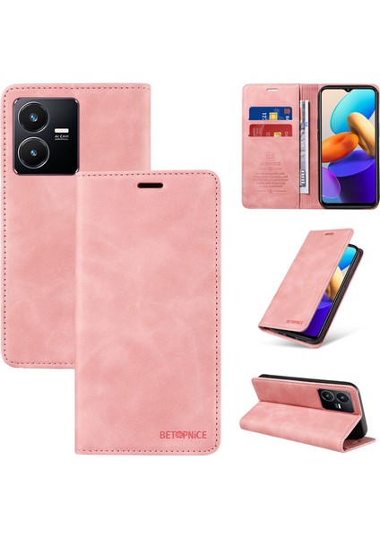 Vıvo Y35 4G/Y22S/Y22 Cüzdan Derisi ile Uyumlu-Rfıd Engellemeli Kart Sahipleri-Tpu Kapaklı Kapak (Yurt Dışından)