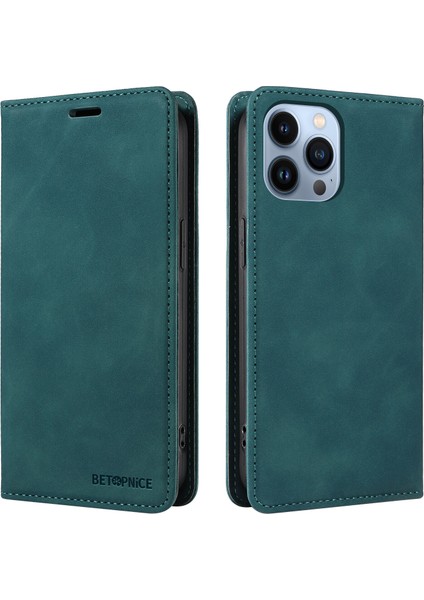iPhone 13 Pro Max Cüzdan Derisi ile Uyumlu-Rfıd Engellemeli Kart Sahipleri-Tpu Kapaklı Kapak (Yurt Dışından)