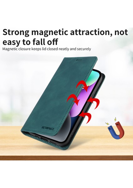 iPhone 13 Pro Max Cüzdan Derisi ile Uyumlu-Rfıd Engellemeli Kart Sahipleri-Tpu Kapaklı Kapak (Yurt Dışından)
