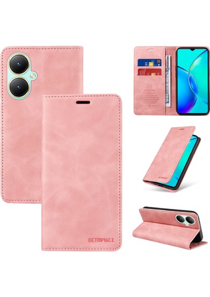 Vıvo Y35+ Cüzdan Derisi ile Uyumlu-Rfıd Engellemeli Kart Sahipleri-Tpu Kapaklı Kapak (Yurt Dışından)