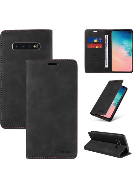 Samsung Galaxy S10 Plus Cüzdan Derisi ile Uyumlu-Rfıd Engellemeli Kart Sahipleri-Tpu Kapaklı Kapak (Yurt Dışından)