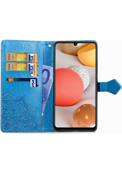 Samsung Galaxy A42 5g ile Uyumlu El Standı Fonksiyonlu Cüzdan Kabartmalı Pu Deri Kart Tutucu (Yurt Dışından) fırsatları