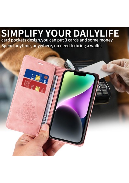 iPhone 14 Pro Max Cüzdan Derisi ile Uyumlu-Rfıd Engellemeli Kart Sahipleri-Tpu Kapaklı Kapak (Yurt Dışından)