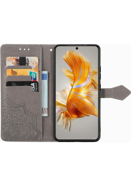 Huawei Mate 50 ile Uyumlu El Standı Fonksiyonlu Cüzdan Kabartmalı Pu Deri Kart Tutucu (Yurt Dışından) fırsatları