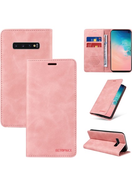 Samsung Galaxy S10 Cüzdan Derisi ile Uyumlu-Rfıd Engellemeli Kart Sahipleri-Tpu Kapaklı Kapak (Yurt Dışından)