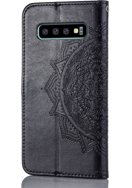 Samsung Galaxy S10 Plus ile Uyumlu El Standı Fonksiyonlu Cüzdan Kabartmalı Pu Deri Kart Tutucu (Yurt Dışından) fırsatları