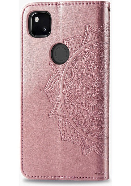 Google Pixel 4A ile Uyumlu El Standı Fonksiyonlu Cüzdan Kabartmalı Pu Deri Kart Tutucu (Yurt Dışından) modelleri