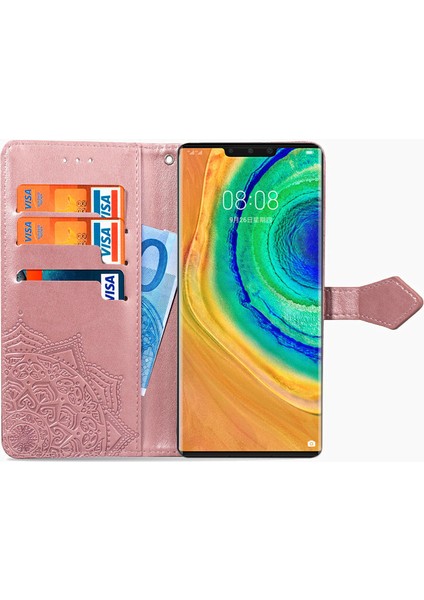 Huawei Mate 30 Pro ile Uyumlu El Standı Fonksiyonlu Cüzdan Kabartmalı Pu Deri Kart Tutucu (Yurt Dışından) indirimleri