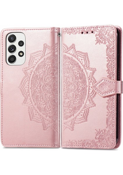 Samsung Galaxy A53 5g ile Uyumlu El Standı Fonksiyonlu Cüzdan Kabartmalı Pu Deri Kart Tutucu (Yurt Dışından) modelleri