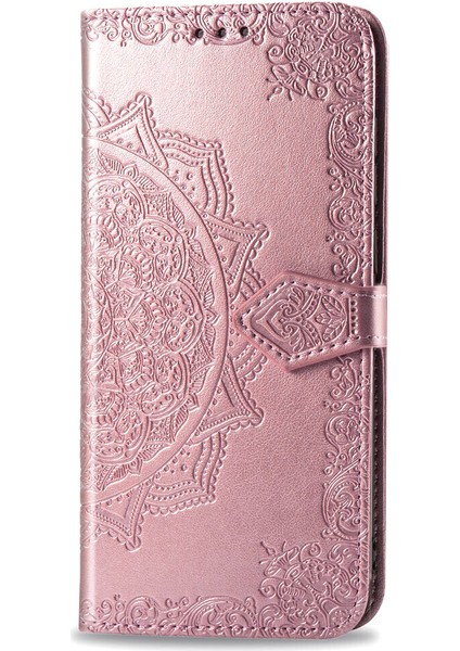 iPhone 11 ile Uyumlu El Standı Fonksiyonlu Cüzdan Kabartmalı Pu Deri Kart Tutucu (Yurt Dışından)
