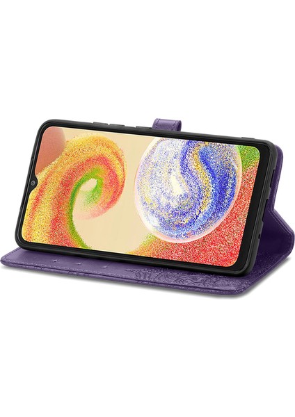 Samsung Galaxy A04 ile Uyumlu El Standı Fonksiyonlu Cüzdan Kabartmalı Pu Deri Kart Tutucu (Yurt Dışından) indirimleri