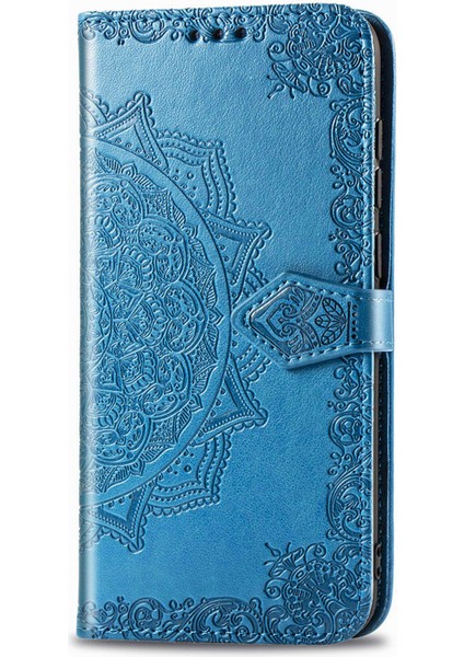 iPhone 12 Pro Max ile Uyumlu El Standı Fonksiyonlu Cüzdan Kabartmalı Pu Deri Kart Tutucu (Yurt Dışından)