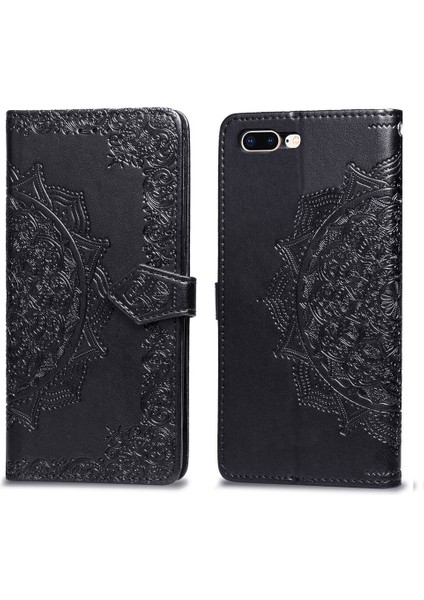iPhone 7 Plus/8 Plus ile Uyumlu El Standı Fonksiyonlu Cüzdan Kabartmalı Pu Deri Kart Tutucu (Yurt Dışından) modelleri