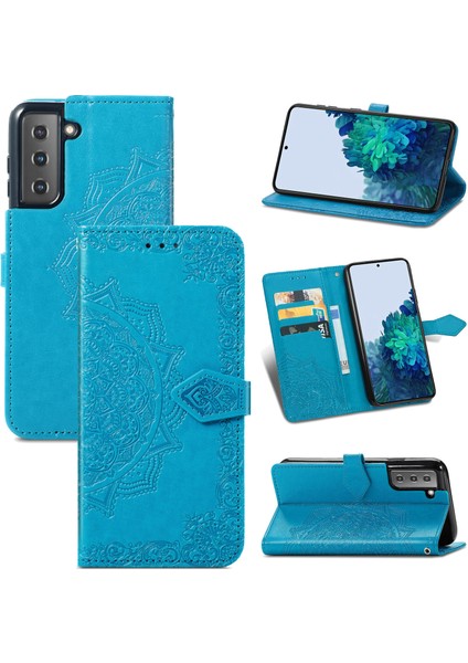 Yihang Boutique Samsung Galaxy S22 Ultra ile Uyumlu El Standı Fonksiyonlu Cüzdan Kabartmalı Pu Deri Kart Tutucu (Yurt Dışından)