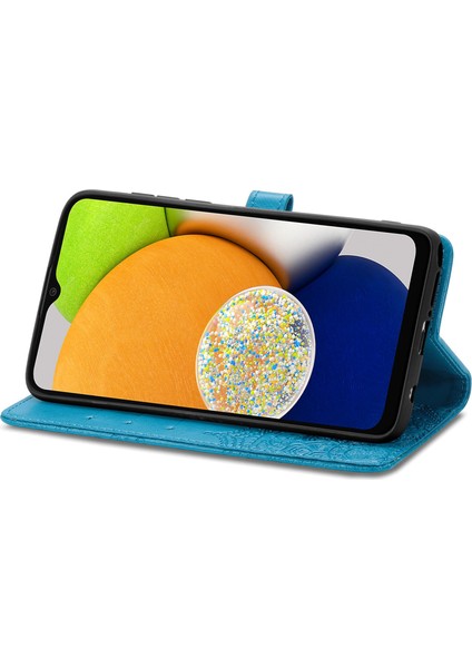 Samsung Galaxy A03 ile Uyumlu El Standı Fonksiyonlu Cüzdan Kabartmalı Pu Deri Kart Tutucu (Yurt Dışından) indirimleri