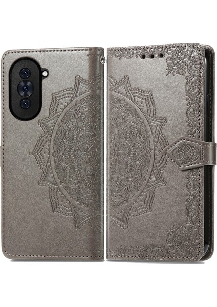 Huawei Nova 10 ile Uyumlu El Standı Fonksiyonlu Cüzdan Kabartmalı Pu Deri Kart Tutucu (Yurt Dışından) modelleri