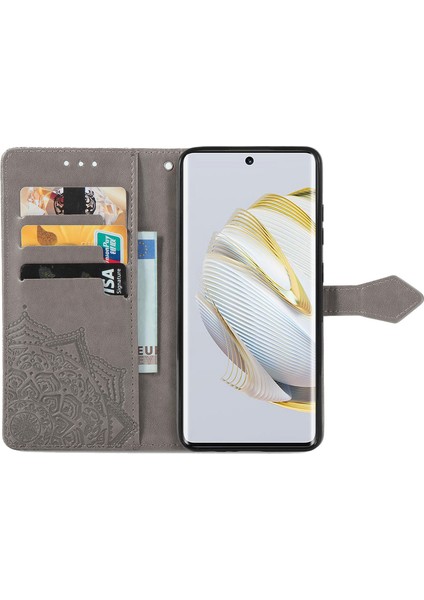 Huawei Nova 10 ile Uyumlu El Standı Fonksiyonlu Cüzdan Kabartmalı Pu Deri Kart Tutucu (Yurt Dışından) fırsatları