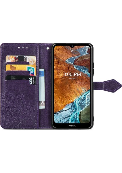 Nokia G300 ile Uyumlu El Standı Fonksiyonlu Cüzdan Kabartmalı Pu Deri Kart Tutucu (Yurt Dışından) fırsatları