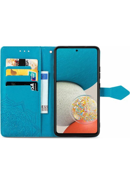 Samsung Galaxy A53 5g ile Uyumlu El Standı Fonksiyonlu Cüzdan Kabartmalı Pu Deri Kart Tutucu (Yurt Dışından) fırsatları