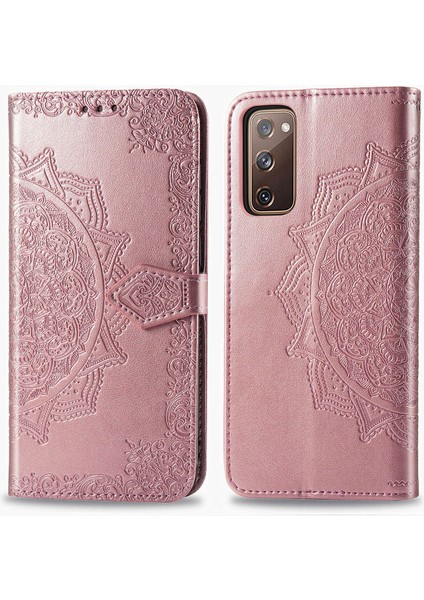 Samsung Galaxy S20 Fe ile Uyumlu El Standı Fonksiyonlu Cüzdan Kabartmalı Pu Deri Kart Tutucu (Yurt Dışından) modelleri