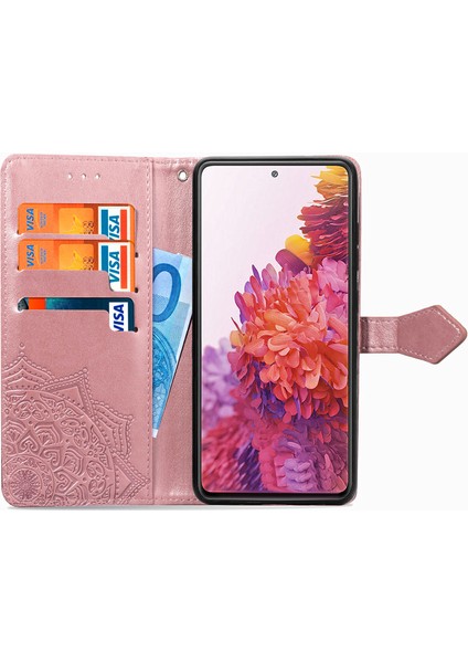 Samsung Galaxy S20 Fe ile Uyumlu El Standı Fonksiyonlu Cüzdan Kabartmalı Pu Deri Kart Tutucu (Yurt Dışından) fırsatları