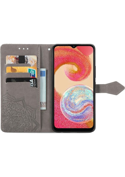 Samsung Galaxy A04E ile Uyumlu El Standı Fonksiyonlu Cüzdan Kabartmalı Pu Deri Kart Tutucu (Yurt Dışından) fırsatları