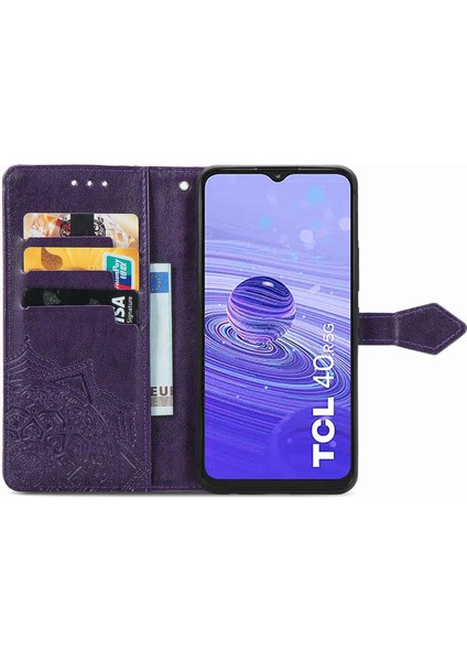 Tcl 40R ile Uyumlu El Standı Fonksiyonlu Cüzdan Kabartmalı Pu Deri Kart Tutucu (Yurt Dışından) fırsatları