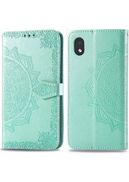 Samsung Galaxy A01 Core ile Uyumlu El Standı Fonksiyonlu Cüzdan Kabartmalı Pu Deri Kart Tutucu (Yurt Dışından) modelleri