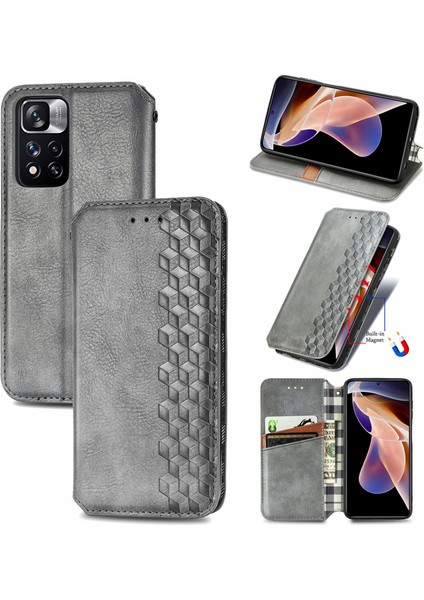 Xiaomi Redmi Note 11 Pro Cüzdan Kılıfı ile Uyumlu, Kart Tutuculu, Pu Deri Flip Kickstand Kapak (Yurt Dışından)